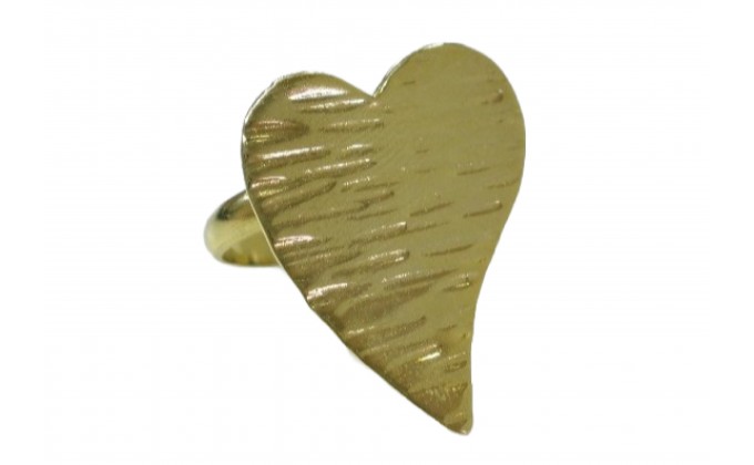D 20 Handmade silver ring gilded "HEART"