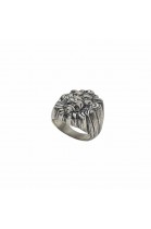 D 239 SOLID SILVER RING LION